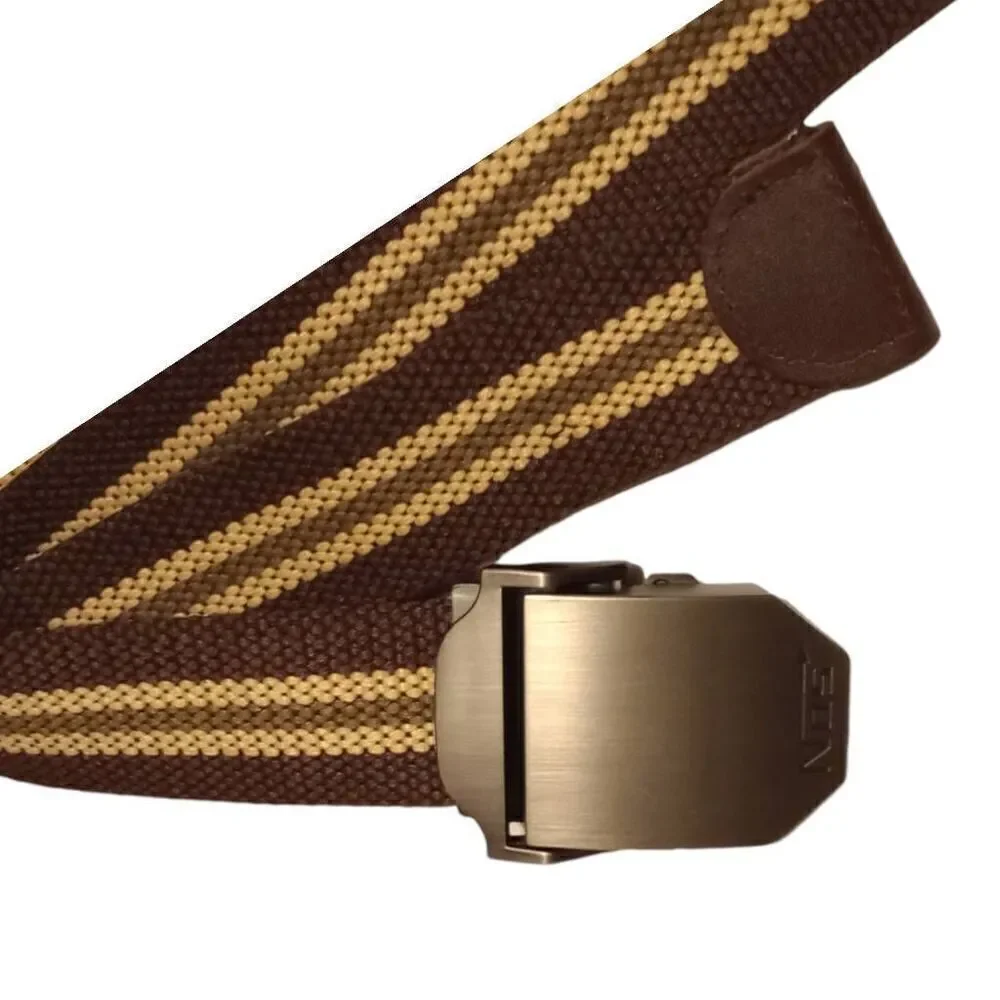 NOS brown heavy canvas ,slide buckle belt , cut to size